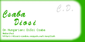 csaba diosi business card